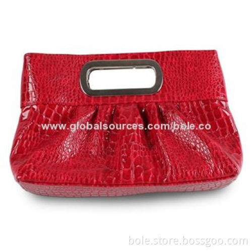 Evening Bag with Square Metal Gandle, Various Colors and Sizes Available